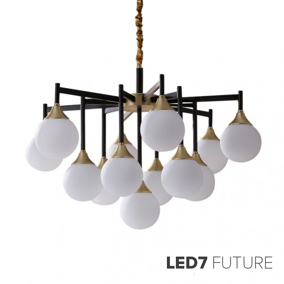 Loft Industry Modern - Finland Black Down Chandelier